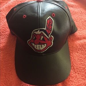Cleveland Indians leather baseball cap